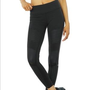 Alo Yoga Moto Mid Rise Leggings Black